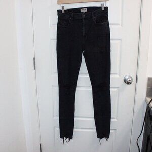 Agolde Black Distressed‎ Skinny Jeans Size 28 Raw Edge Hem